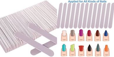 100 Disposable Double-Sided Nail Files for Home & Travel
