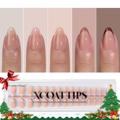 French Tip & Almond Press-on Nails in Fall Colors & Skin Tones
