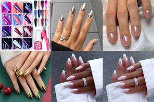 10 Stunning Chrome False Nails