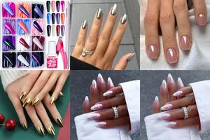 chrome false nails