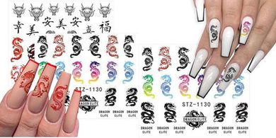 3D Dragon & Phoenix Nail Art Stickers
