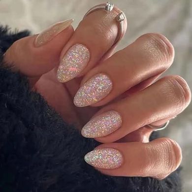 Glossy Bling Glitter Acrylic Press-on Nails (24 pc)
