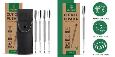 Professional Stainless Steel Cuticle Pusher & Cleaner Set (4pc)
