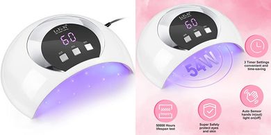 Wisdompark 54W UV LED Nail Lamp with Sensor & Timer
