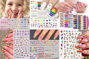 8 Rainbow Nail Stickers: Add a Pop of Color!