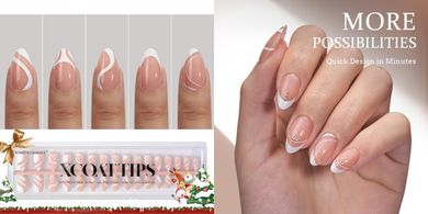 French Tip Press-on Nails: 5 Styles, Short Almond, Soft Gel
