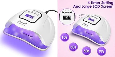 150W UV/LED Nail Lamp with 4 Timers for Gel Polish Curing
