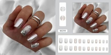 Glamorous Chrome Glitter Press-On Nails (24pc)
