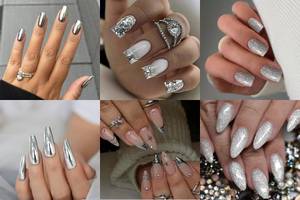 10 Stunning Silver False Nails