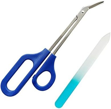 Long-Handled Toenail Trimmer & File Set (Blue)
