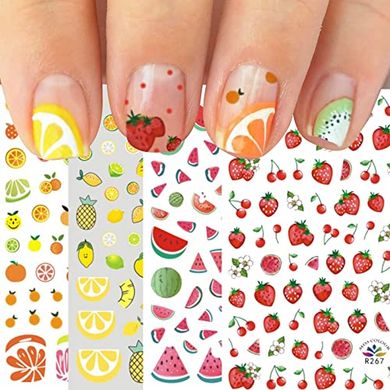 Cute Fruit Nail Stickers for Kids
