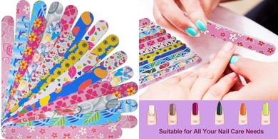 24 Colorful Double-Sided Emery Boards: Professional Nail Files
