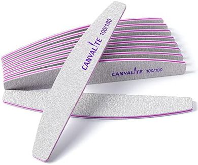 Canvalite Professional Double-Sided Nail Files (100/180 Grit)
