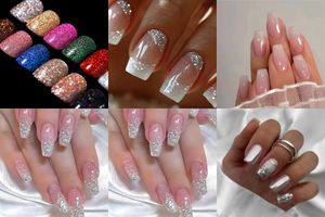 glitter false nails