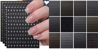 JMEOWIO Colorful Star Nail Art Stickers: Self-Adhesive Decals
