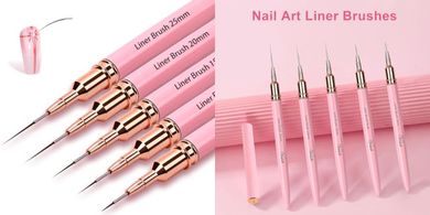 Precision Nail Art Liner Brush Set (5 sizes: 5/9/13/20/25mm)
