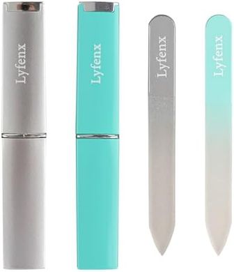 Mini Glass Nail Files (2-pack) with Case – Elegant, Double-Sided, Gentle
