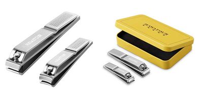 HAWATOUR Silver Nail Clipper Set: Ultra Sharp, Sturdy, Tin Case
