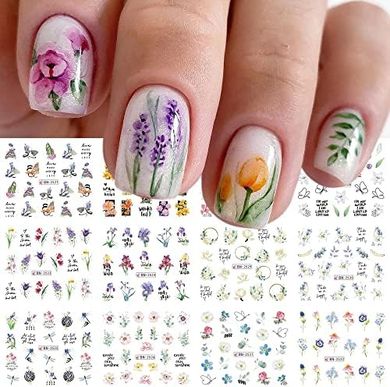 Floral Nail Art Water Transfer Stickers (12 Sheets)
