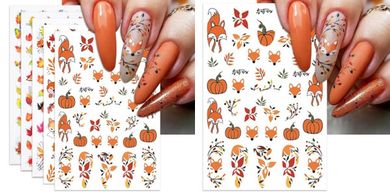 Autumn Fox Nail Art Stickers (5 Sheets)
