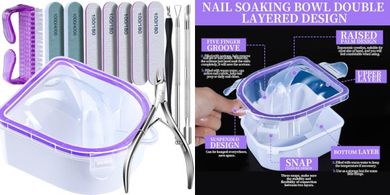 Professional Nail Soak & Removal Kit with Bowl
