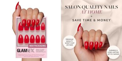 Glamnetic Fiery Red Reusable Almond Press-On Nails (30-piece kit)
