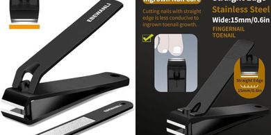 Black Stainless Steel Nail Clipper & File Set: Ultra Sharp, Sturdy
