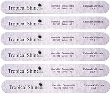 Tropical Shine Zebra Nail File Set (6 pc, Medium Grit)
