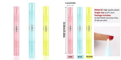 Nail Polish Corrector Pens: 3-Pack for Clean-Up & Correction
