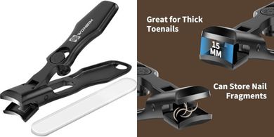 Heavy-Duty Stainless Steel Nail Clippers with Catcher for Thick Nails
