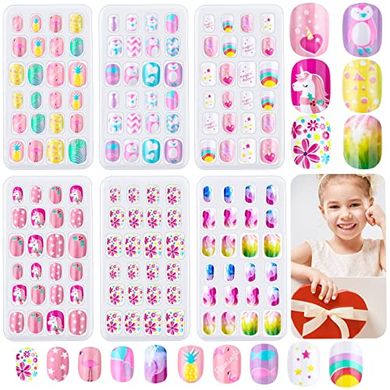 Rainbow Sky Press-On Nails for Girls: 144 pc.
