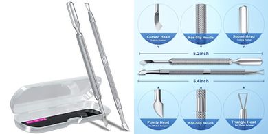 Professional Stainless Steel Cuticle Pusher & Cutter Set
