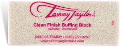 Tammy Taylor Clean Finish Buffing Block: Washable, smooths nails, prevents snags.
