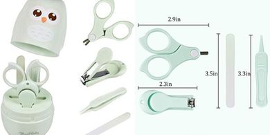 Baby Owl Nail Care Kit: Clippers, Scissors, File, Tweezers
