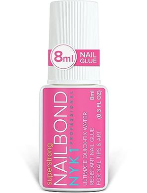 NYK1 Super Strong Nail Glue: Long-lasting hold for press-on, acrylic & tips.
