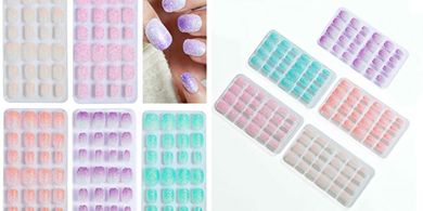 120pc Sparkle Press-on Nails for Kids: Self-adhesive, Full Cover.
