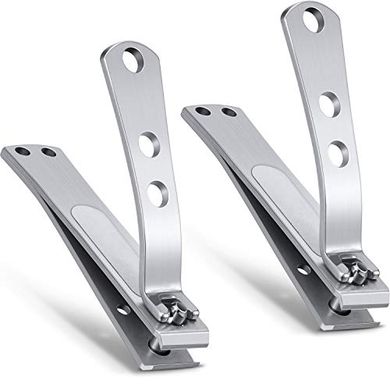 Heavy-duty stainless steel nail clippers for thick nails.
