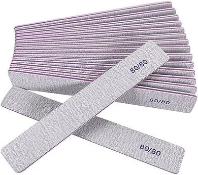 Professional Double-Sided 80/80 Grit Nail Files (12-pack)
