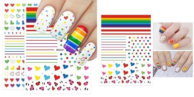 Rainbow Pride Nail Art Stickers: Self-Adhesive Decals for Women & Girls
