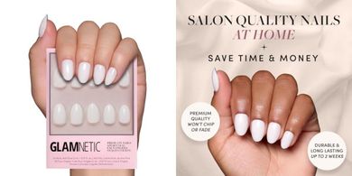 Glamnetic White Swan Press-On Nails: Reusable, Salon-Quality, 30-Nail Kit
