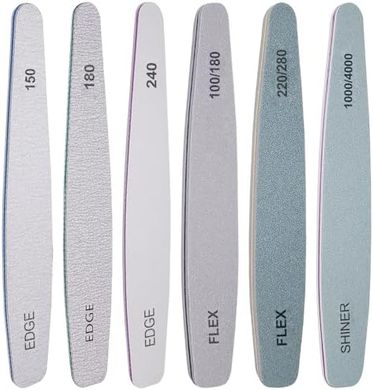 Professional 6-Piece Nail File & Buffer Set (Multiple Grits)
