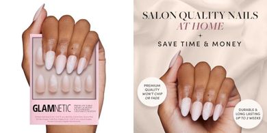 Glamnetic Snowdrift: Reusable Almond Press-On Nails
