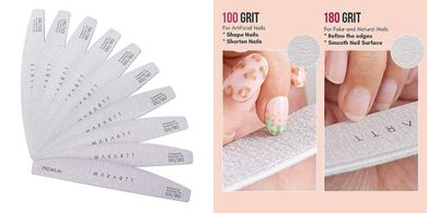 Makartt 100/180 Grit Zebra Nail Files & Buffers (10-pack)
