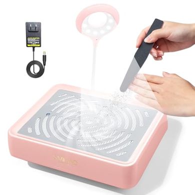 SAVILAND Pink Nail Dust Collector: Powerful, Quiet, Reusable Filter
