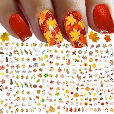 Autumn Maple Leaf Nail Stickers (8 Sheets)
