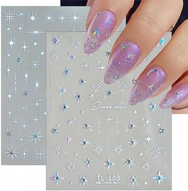 5D Glitter Star Nail Stickers: Shiny Crystal Rhinestones for DIY Designs
