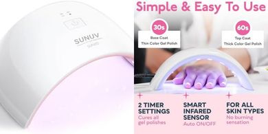 SUNUV 9C Pink LED Nail Lamp with Sensor & Timers
