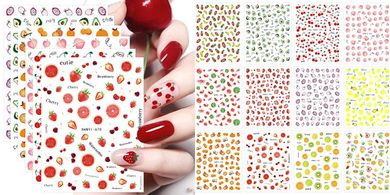 JMEOWIO Fruit & Watermelon Nail Art Stickers
