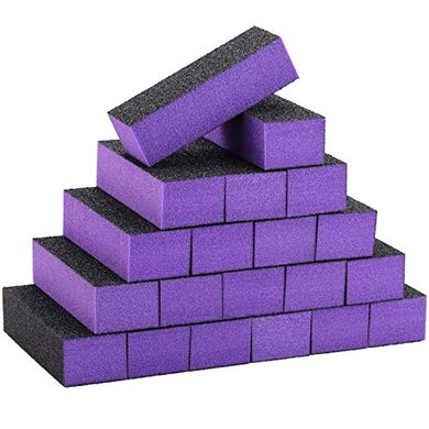 Purple & Black 3-Sided Nail Buffing Blocks (20-pack)
