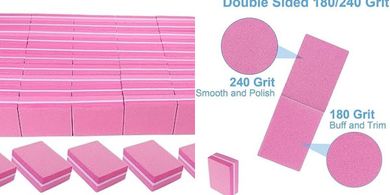 Pink Mini Nail Buffers (50-pack): For Acrylic & Natural Nails
